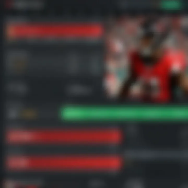 Betting odds for Julio Jones showcased on a screen