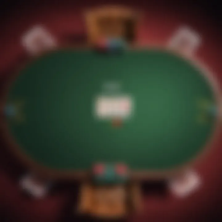 Artistic representation of a poker table with dramatic lighting