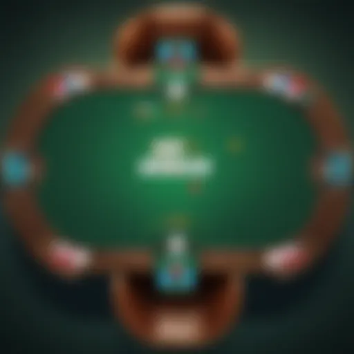 Illustration of a group of friends playing poker on a virtual table