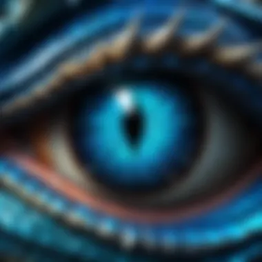 Glowing Blue Dragon Eye Close-Up