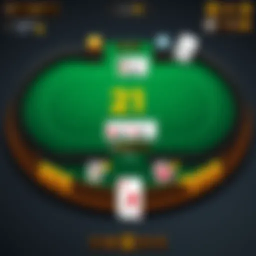 Visual representation of the 21 card game layout