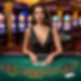 Elegant croupier at live streaming casino table