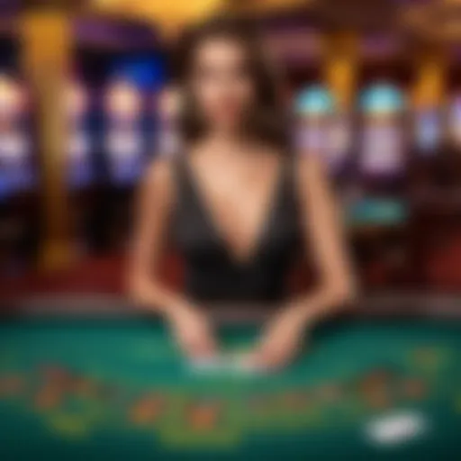 Elegant croupier at live streaming casino table