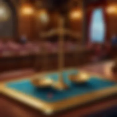 Elegant Justice Scales in Courtroom