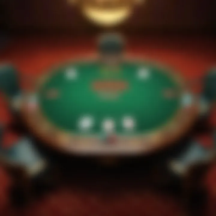 Elegant poker table with a green felt surface