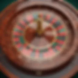 Elegant wooden roulette wheel in motion