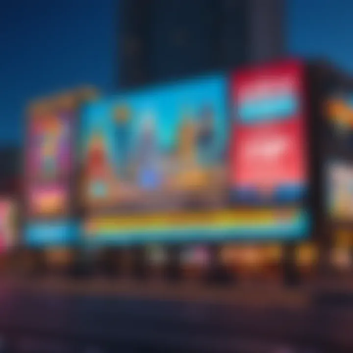 Aerial view showcasing the diversity of billboard advertisements in Atlantic City