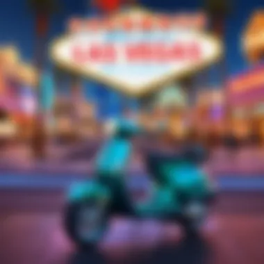 Exploring Attractions on Scooter on Las Vegas Strip