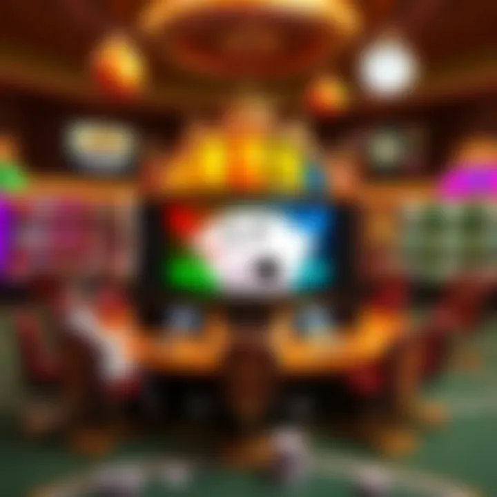 Live gaming table action in a vibrant casino