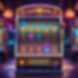 Abstract slot machine with vibrant colors