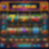 Colorful slot machine interface displaying various symbols