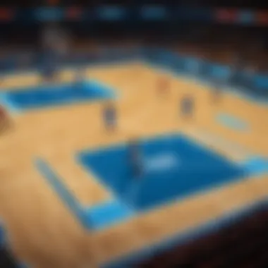 Virtual basketball stadium with online gambling elements