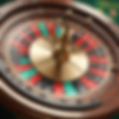 A close-up of a spinning roulette wheel in action