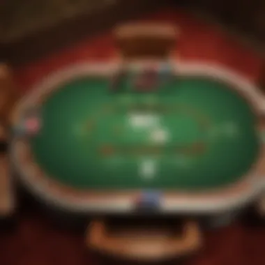 Virtual poker table showcasing online features