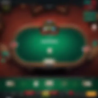 Elegant virtual poker table with cards