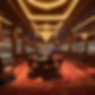 A luxurious casino lobby with elegant decor