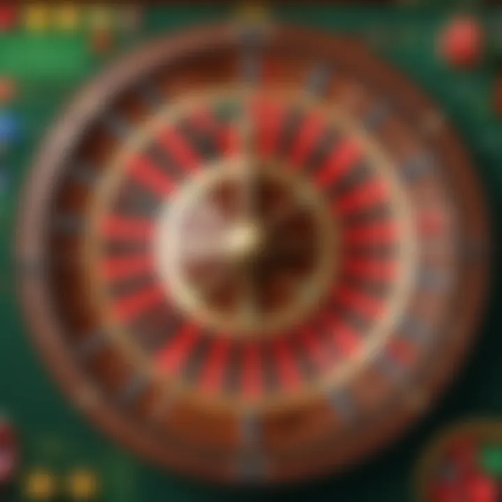 A close-up of a roulette wheel spinning, showcasing the anticipation of players