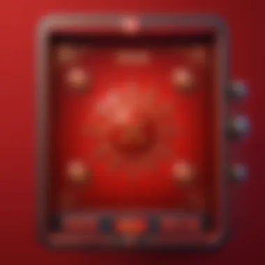 Strategic gameplay on red screen slot