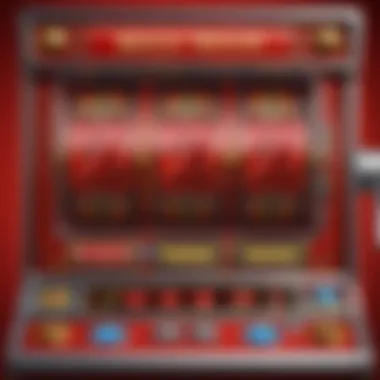 Vibrant red screen slot machine