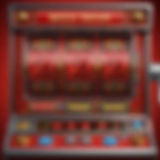 Vibrant red screen slot machine