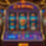 An array of vibrant slot machines in a Las Vegas-style casino in Los Angeles