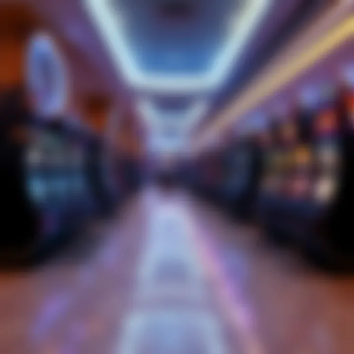 Overview of a casino floor filled with slot machines