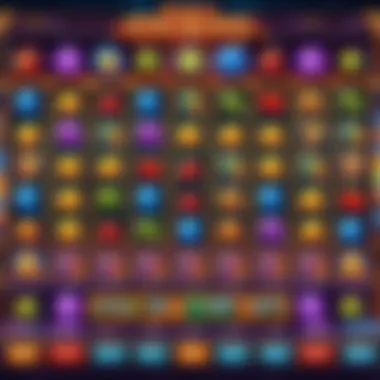 An array of vibrant slot machines illuminating a casino floor