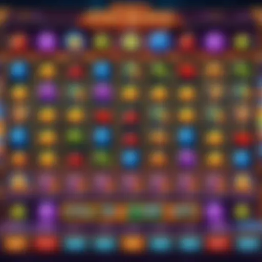 An array of vibrant slot machines illuminating a casino floor