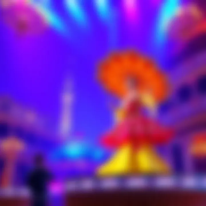 Vibrant cultural display during a performance