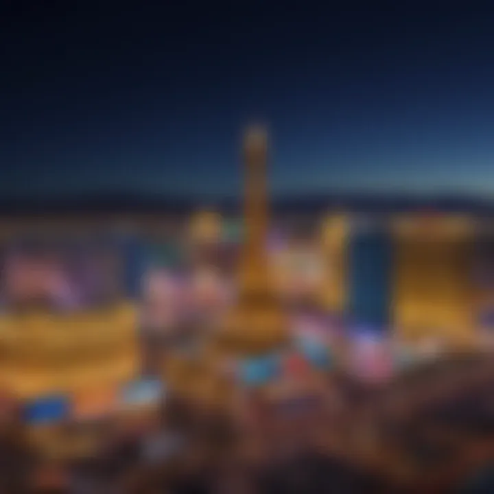 Glamorous Las Vegas skyline with iconic casino lights at night