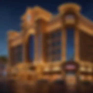 A panoramic view of Westgate Las Vegas showcasing its grand architecture and vibrant lights.