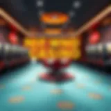 Interior view of a vibrant casino with slot machines