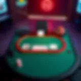 A visual representation of a free Hold'em poker table setting
