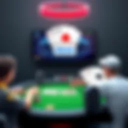 Illustration of a person engaging in online poker