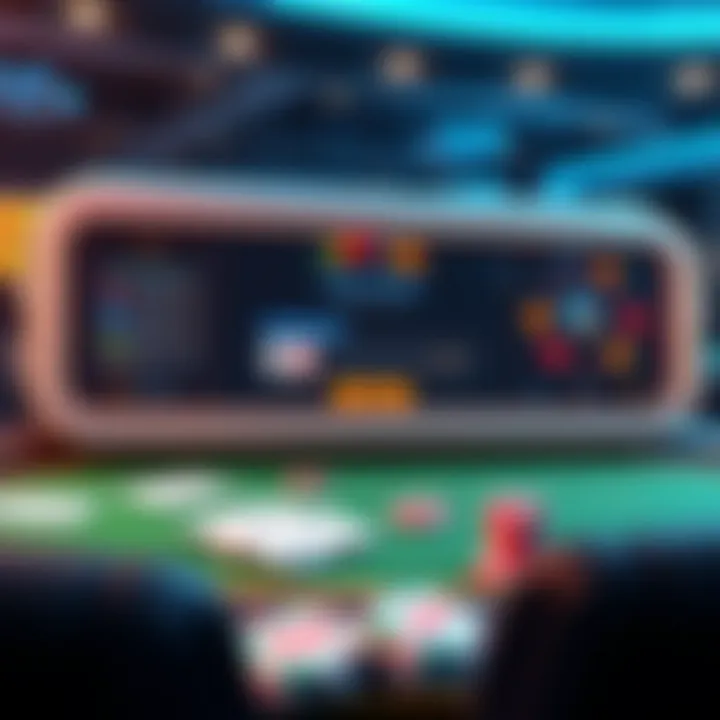 Illustration depicting various poker features