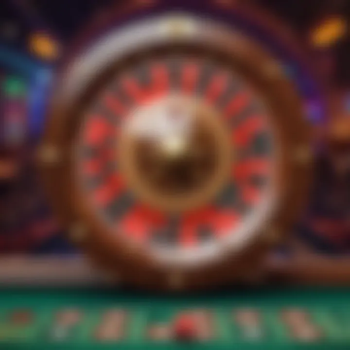 Exciting roulette table with a spinning wheel and betting layout