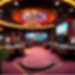 Global poker casino interior showcasing vibrant atmosphere