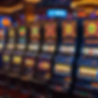 A casino floor populated with various slot machines, showcasing different themes