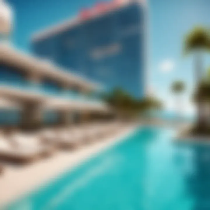 Infinity pool overlooking Las Vegas skyline at South Beach Hotel