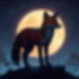 Sleek Fox Silhouette in Moonlight