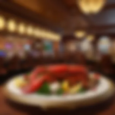 Elegant dining setup in the casino buffet area