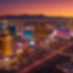 Sunset over the Las Vegas skyline showcasing the vibrant cityscape