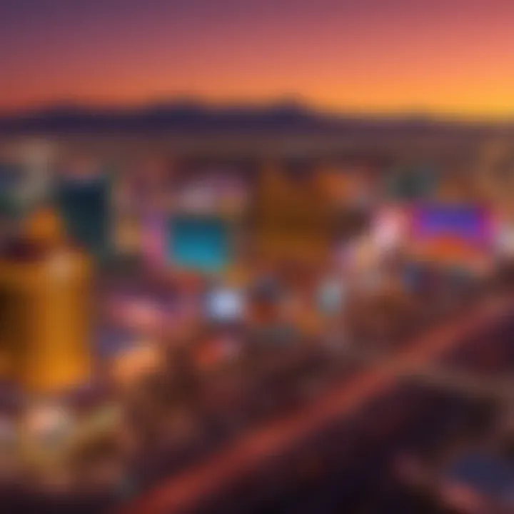 Sunset over the Las Vegas skyline showcasing the vibrant cityscape