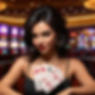 Las Vegas blackjack player with winning hand