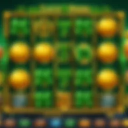 Illustration of the Luck of the Irish slot machine interface showcasing colorful symbols and paylines