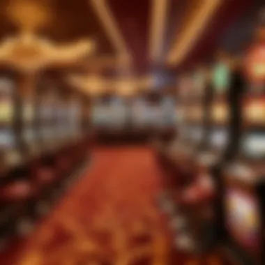 Luxurious casino interior with slot machines