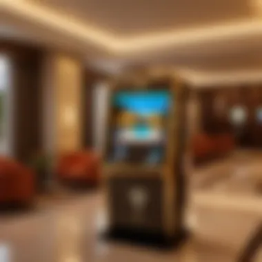 Luxurious hotel room with integrated self check-in kiosk