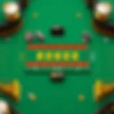 A stylish craps table layout showcasing the betting areas