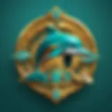 Miami Dolphins Emblem on Golden Background