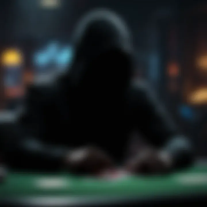 Mysterious Poker Player Silhouette in a Shadowy Room